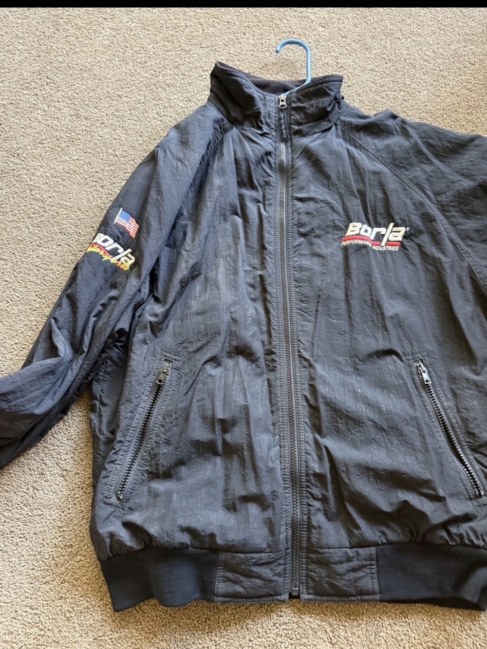 Black Men's Lightweight Windbreaker Jacket